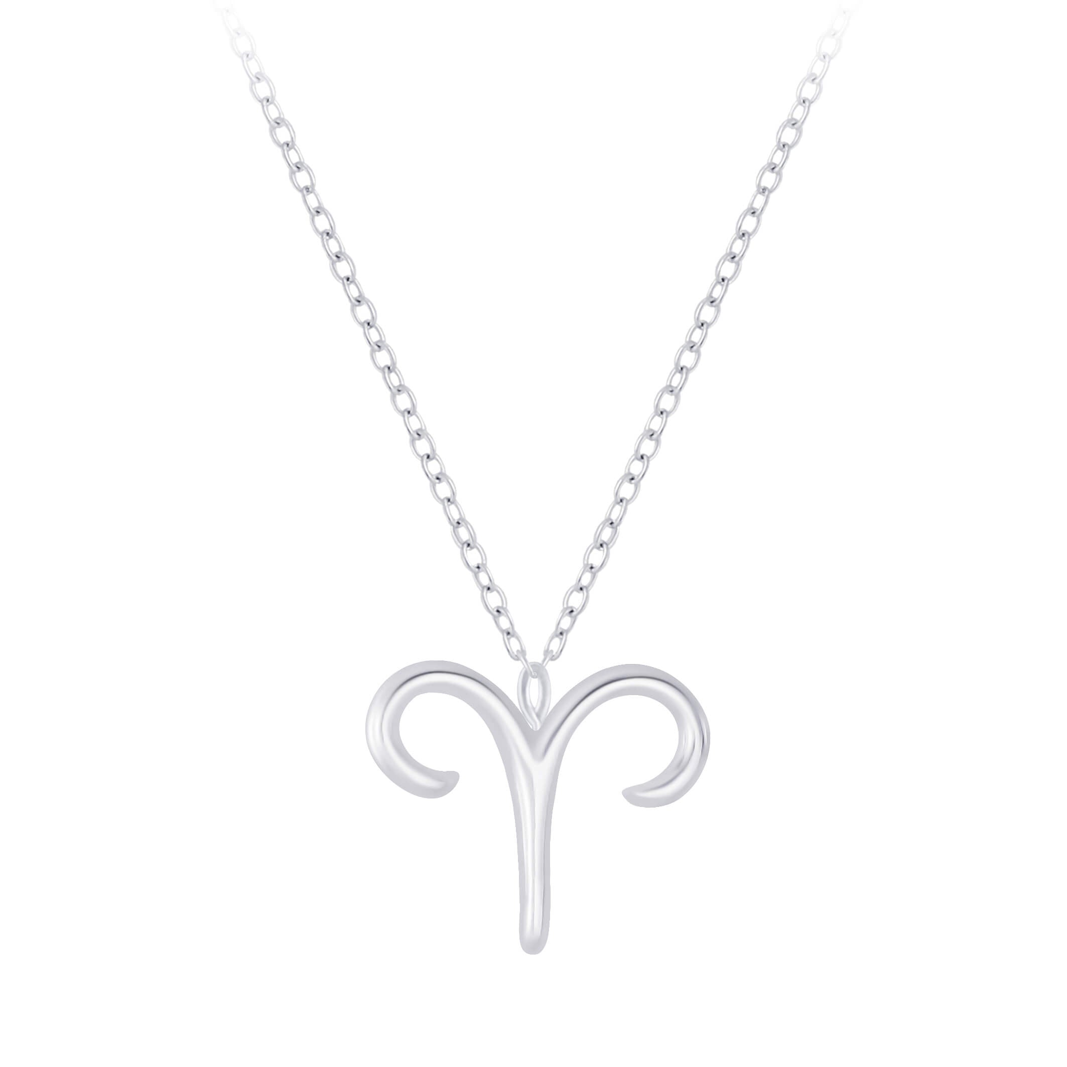 Sterling Silver Aries Zodiac Sign Necklace